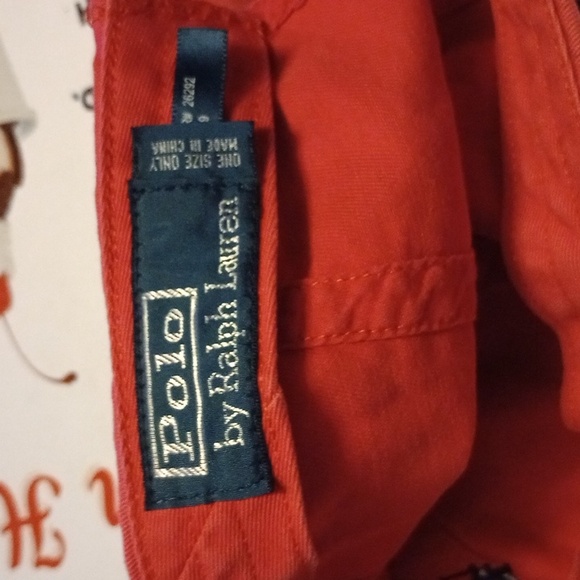 Polo by Ralph Lauren Men's Coral & Black With Leather Strap Super Clean Cap - Picture 3 of 6